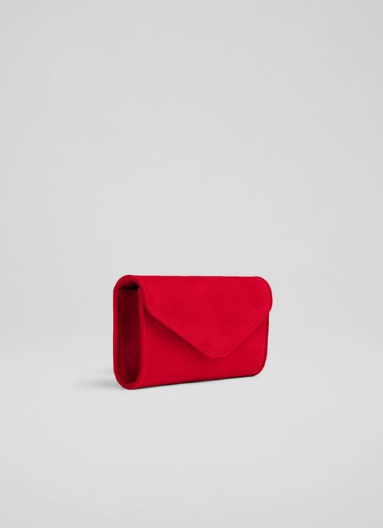 Dominica Red Suede Clutch Bag