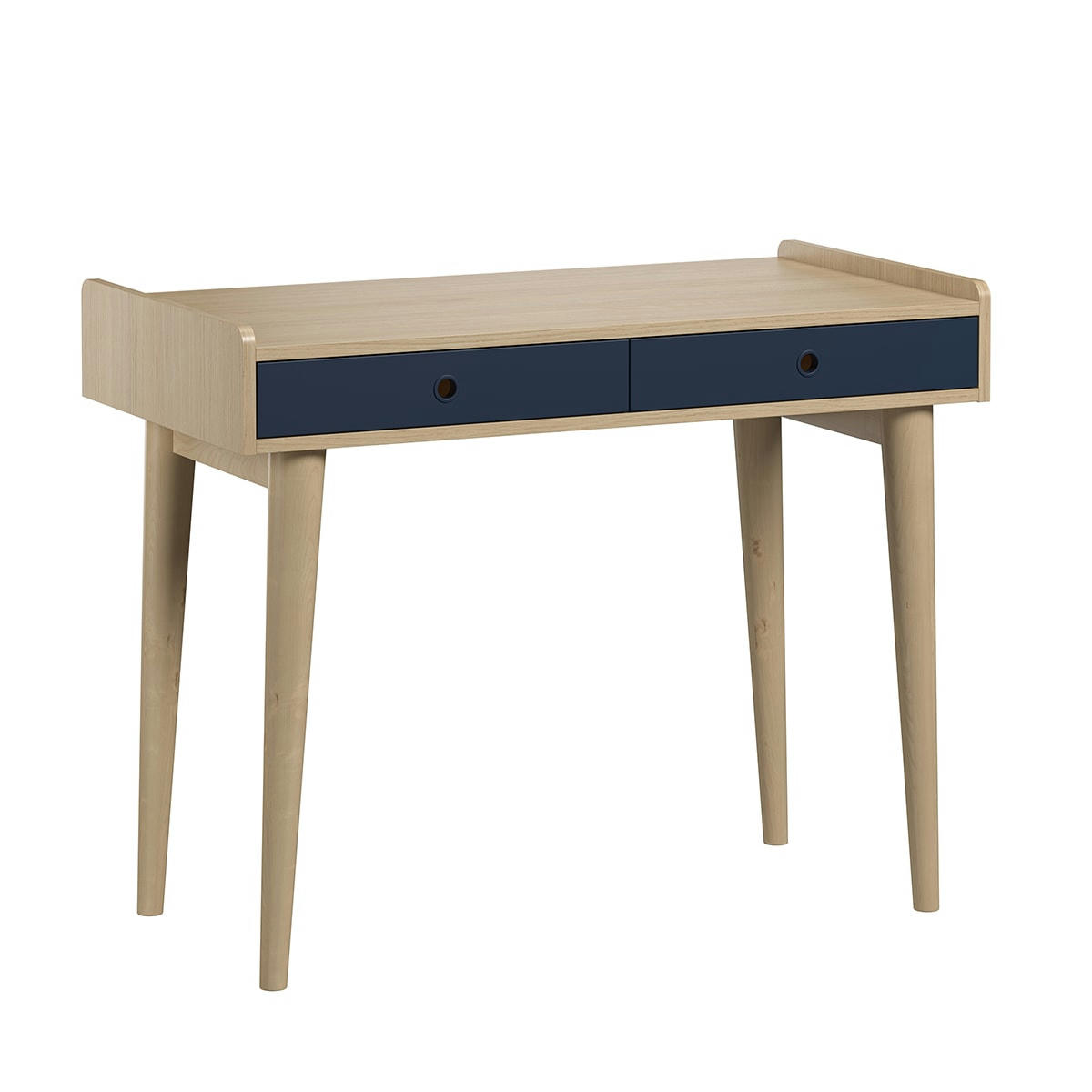 RETRO - Bureau 2 tiroirs naturel