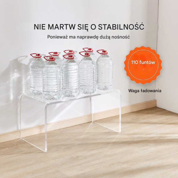 Stolik kawowy ława akrylowy przezroczysty do salonu gabinetu 42 cm