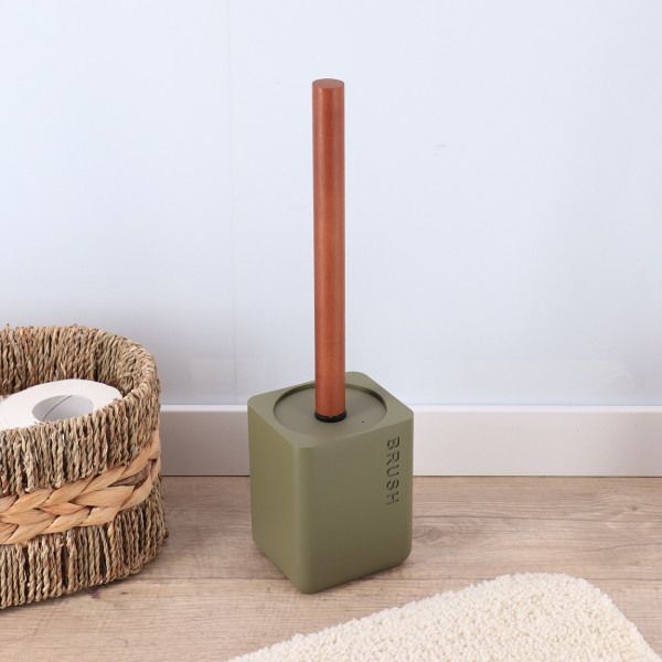 Szczotka toaletowa Salva stojąca oliwkowa 38 cm