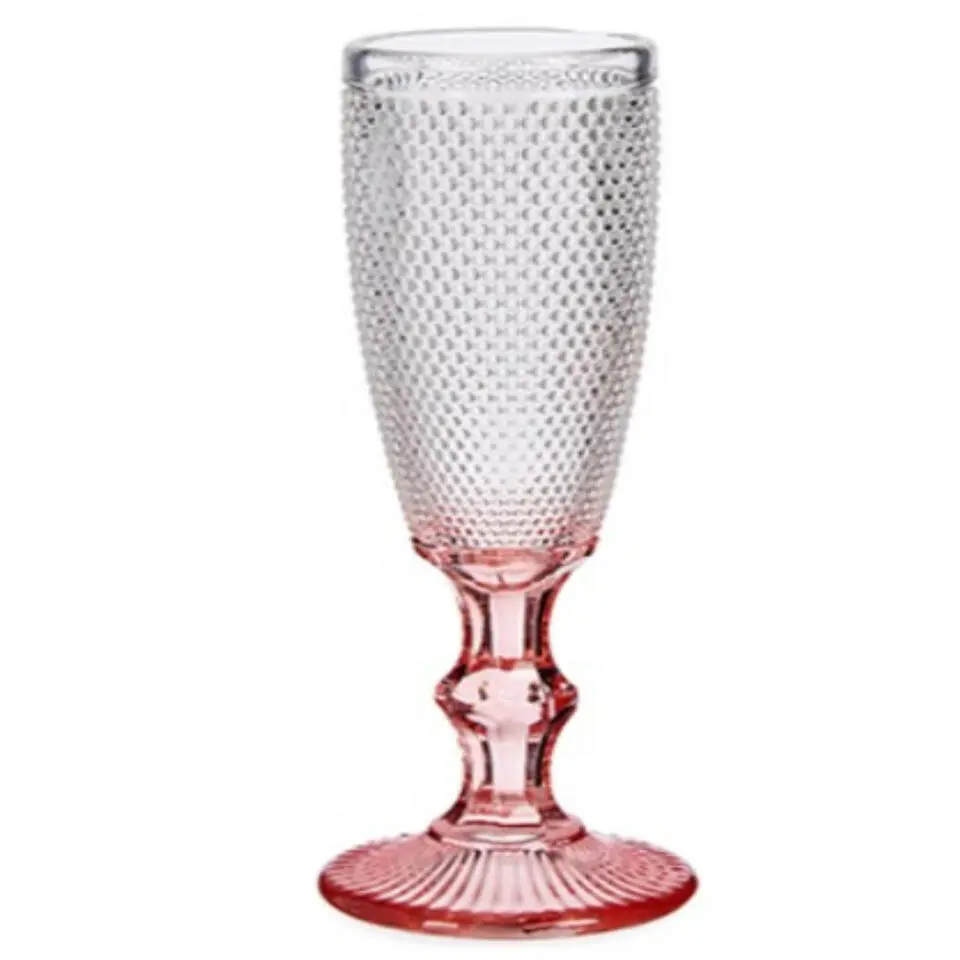 Vivalto - Champagneglazen Monaco serie - 6x - roze voet 180 ml