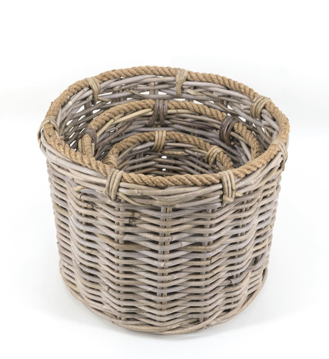 RATTAN - Paniers en rotin et corde (x3)