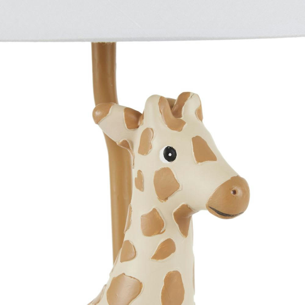 - Lampe figurine girafe en résine et abat-jour en tissu imprimé H41