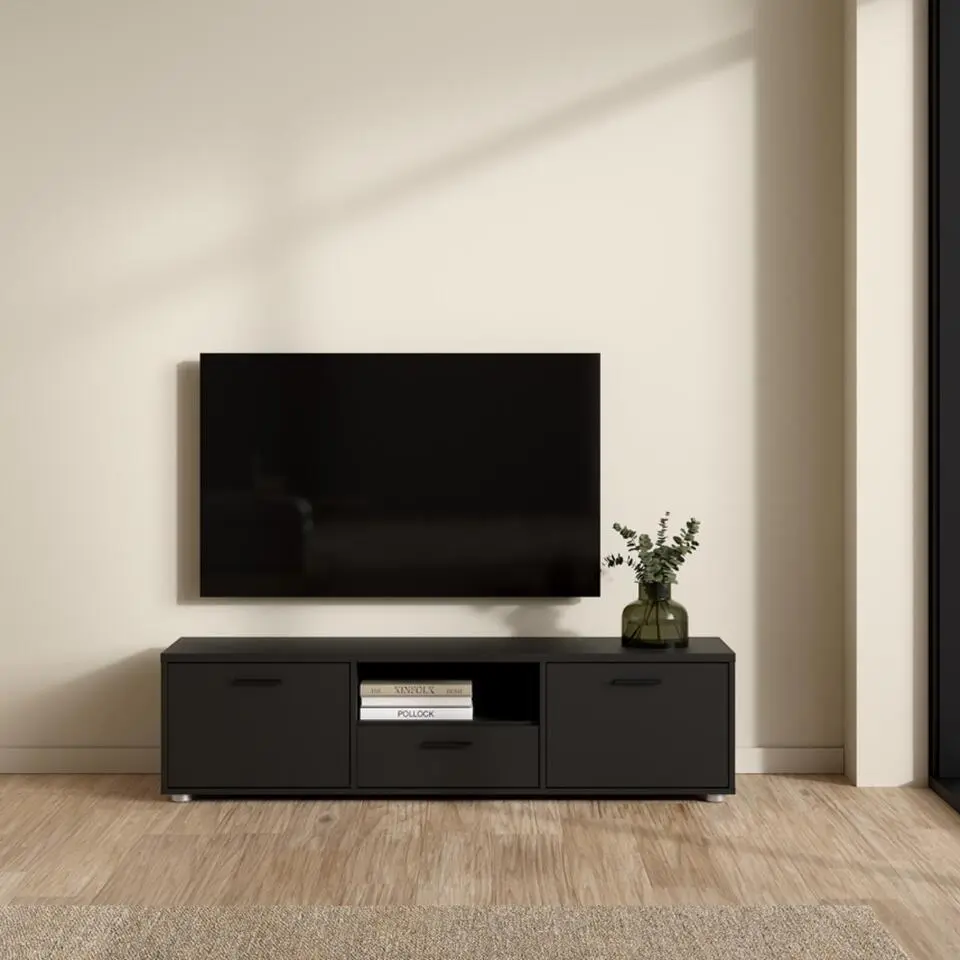 Tv-meubel Zwart - 150x40x40cm - Media