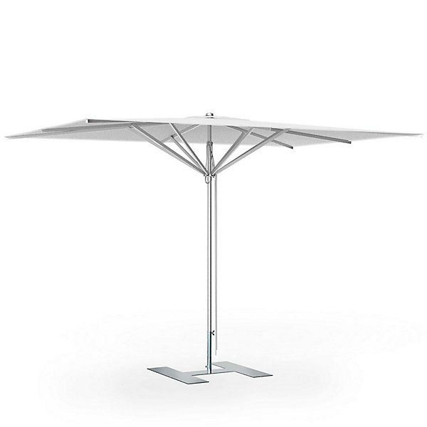 Parasol de terrasse complet Prémium Blanc grisé 300 x 200 Armature Gris