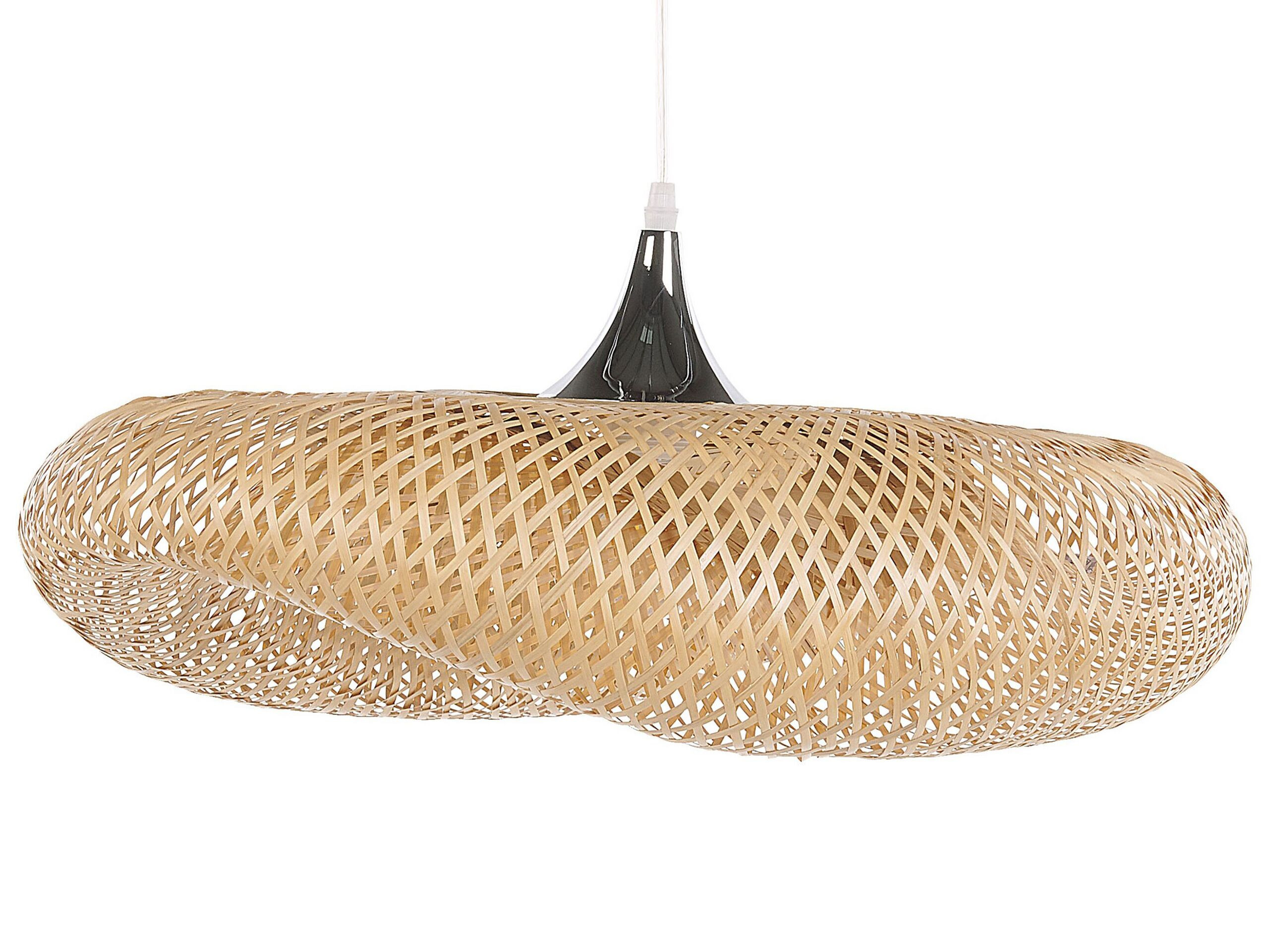 Lampa wisząca bambus jasne drewno