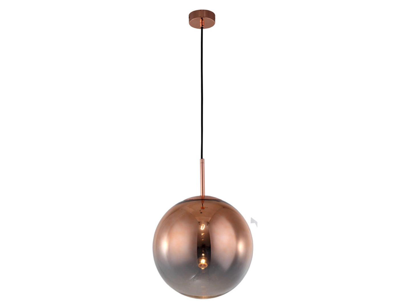 Lampa wisząca Palla szklana miedziana