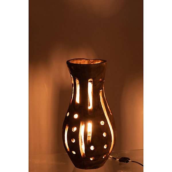 Lampe à poser en bois naturel 27x27x48 cm