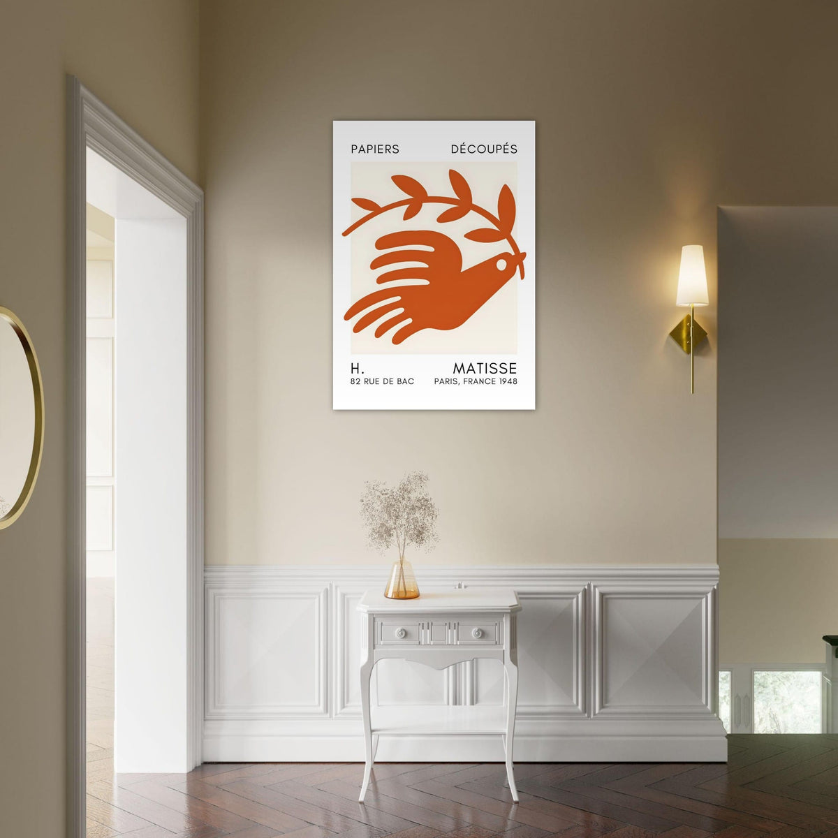 Artfulprints Poster Matisse – Peace dove orange  - 70x100 cm - Oranje