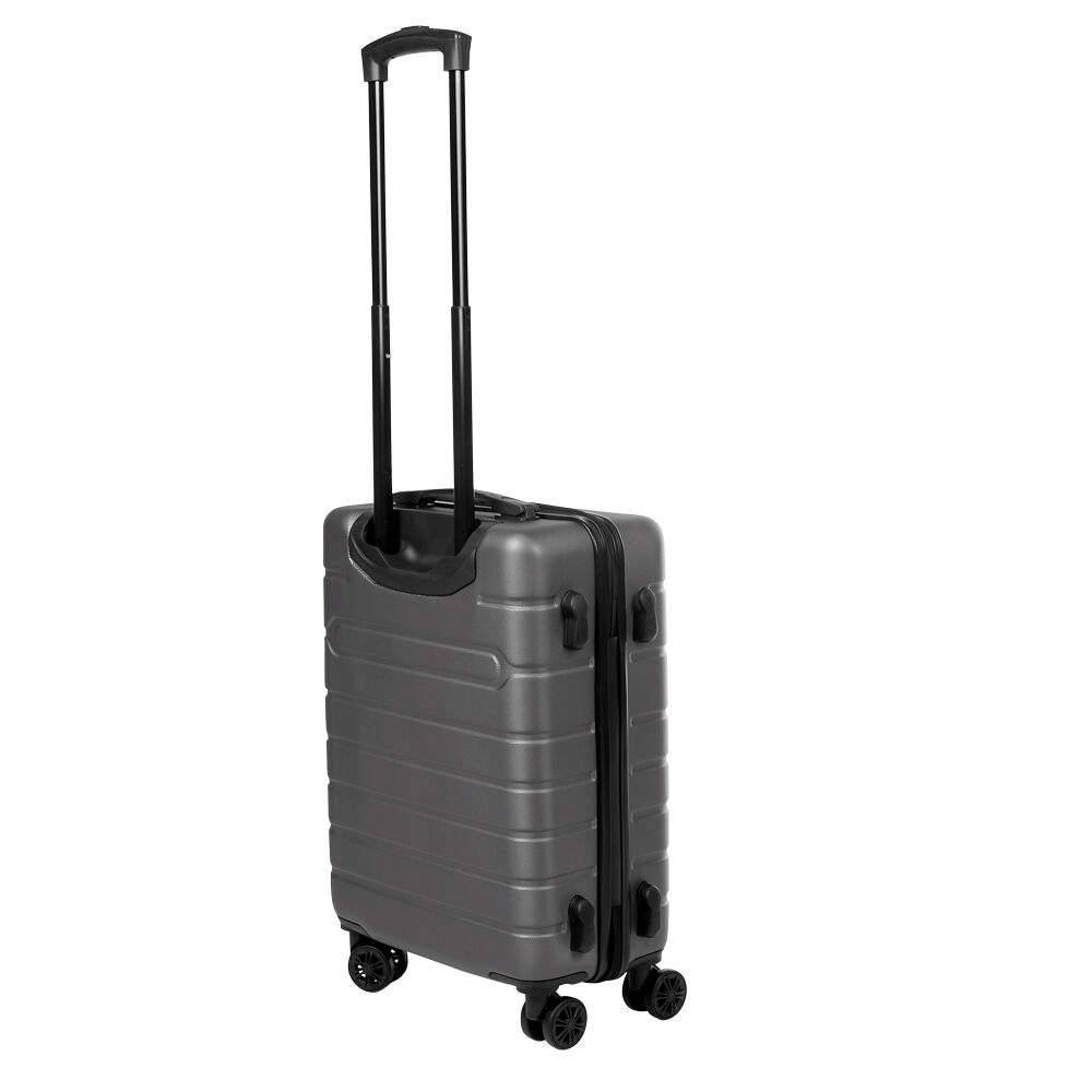 Valise cabine plastique rigide 4 roues gris H50cm