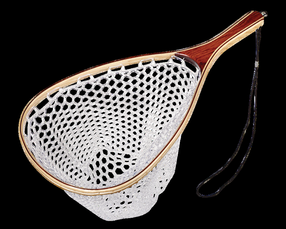 Lucky Strike Wooden Trout Fishing Net with Rubber Mesh