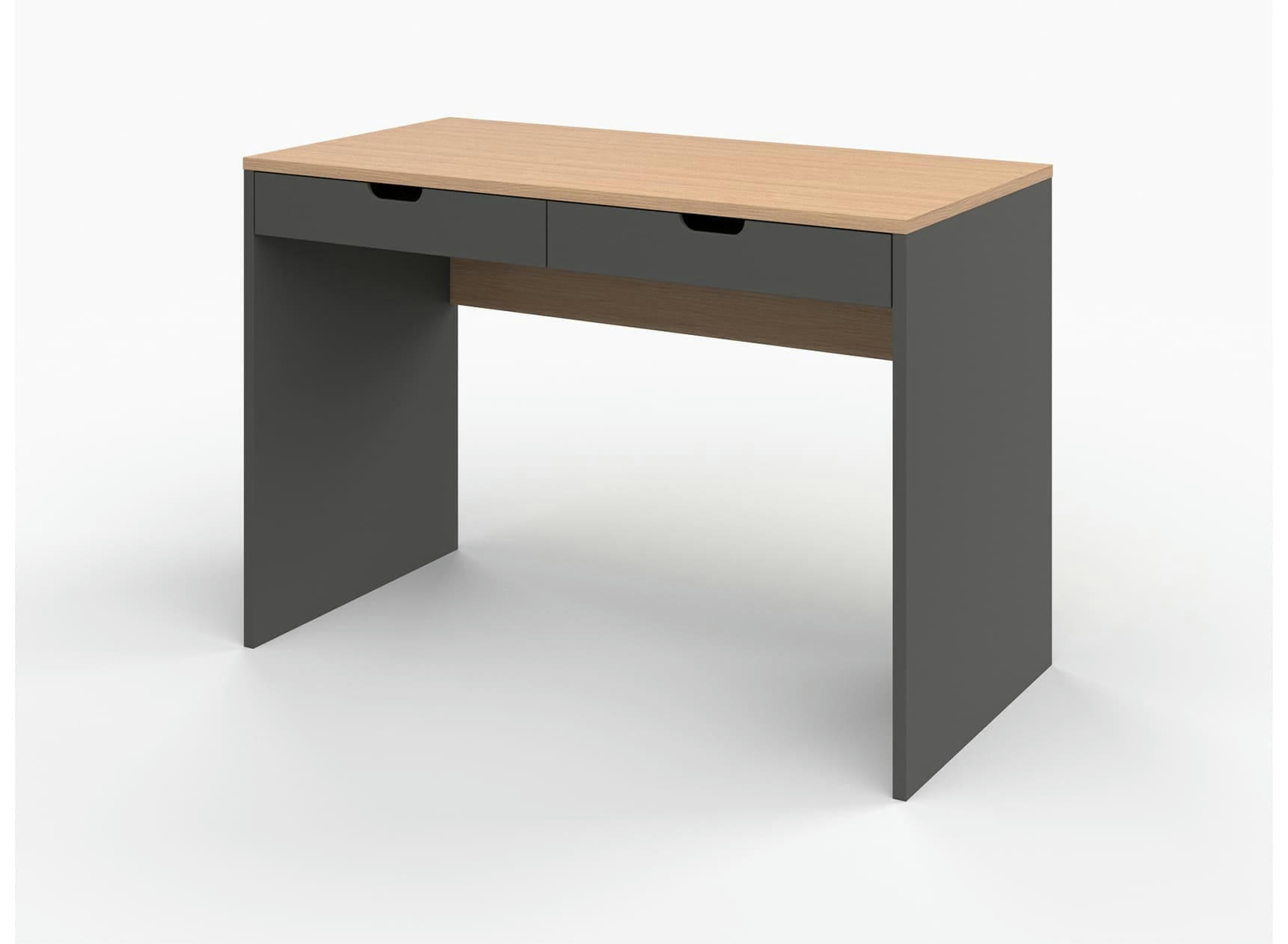 ALBI - Bureau avec 2 tiroirs Ardoise et Chêne