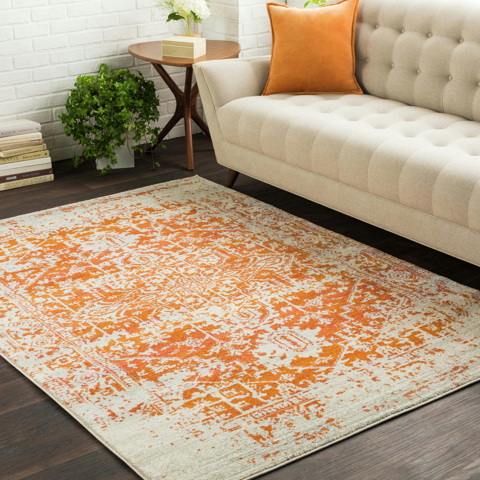 JULIETTE - Tapis Vintage Oriental Orange/Beige 120x170