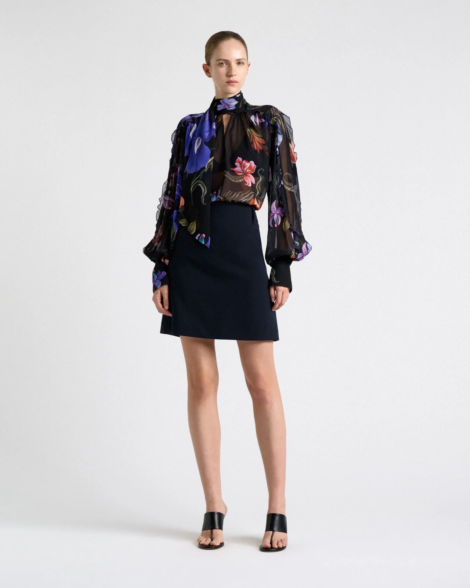 Stretch Suiting A-Line Mini Skirt