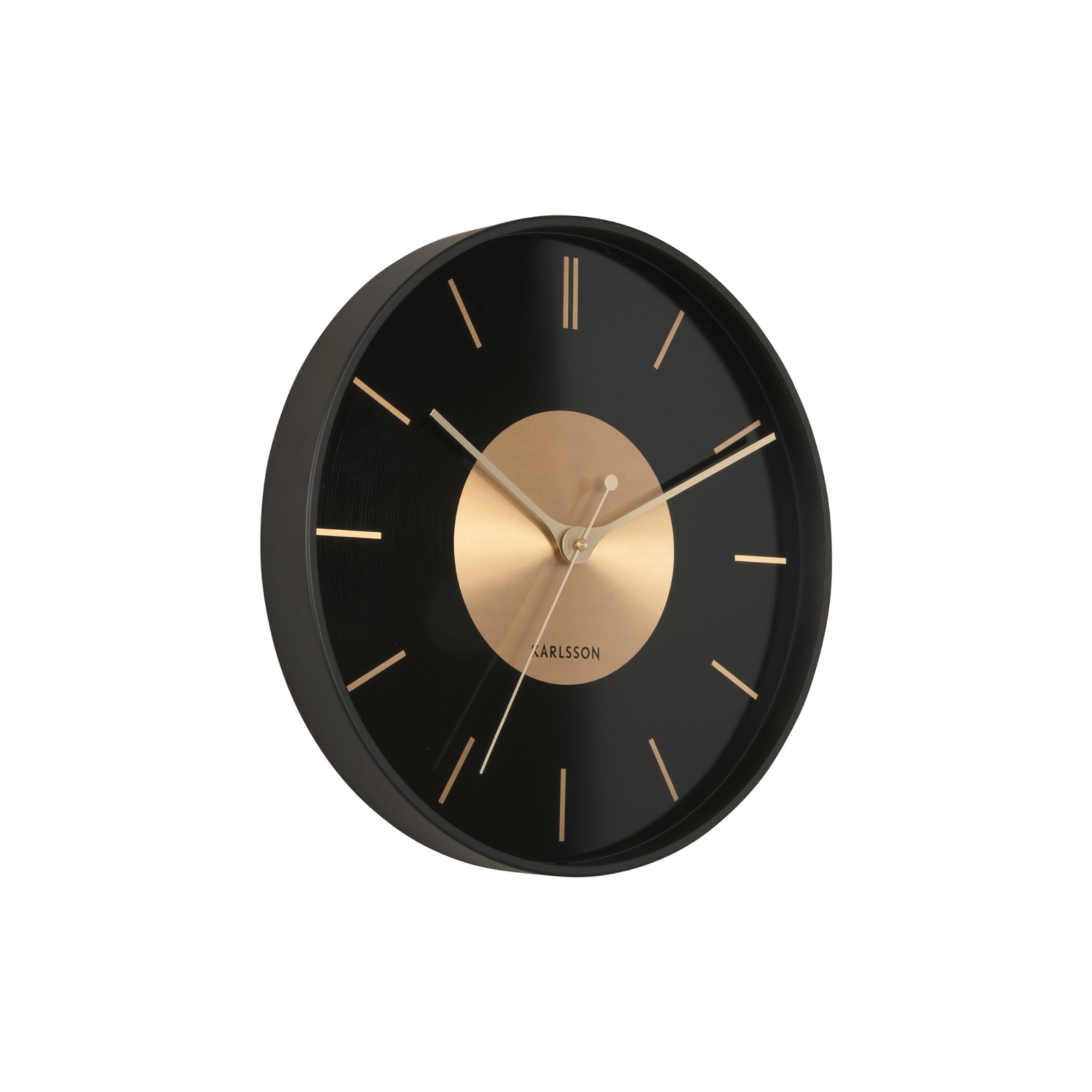 Karlsson wandklok Gold Disc - zwart - Ø35cm
