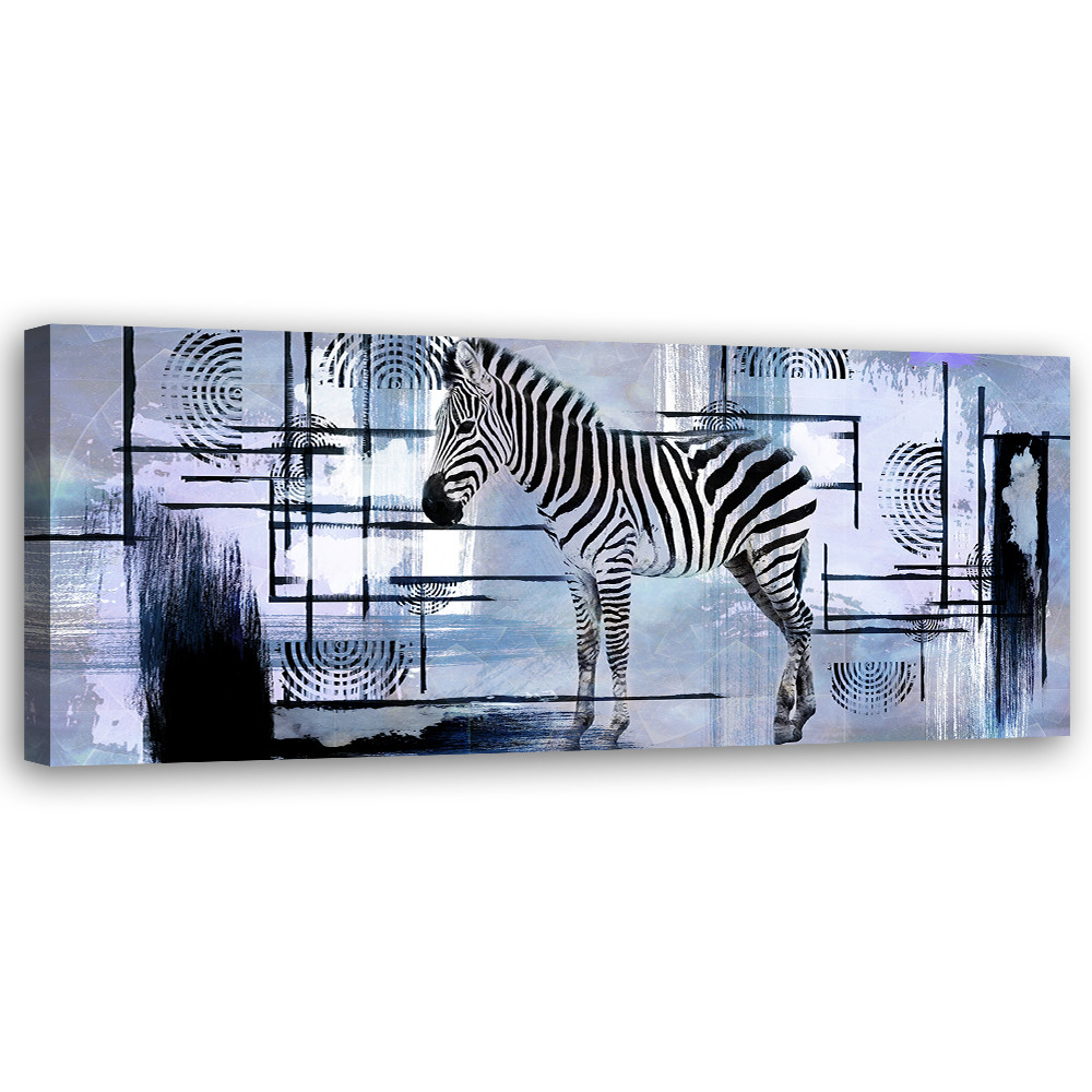 Feeby Obraz na płótnie, Zebra niebieska abstrakcja 90x30