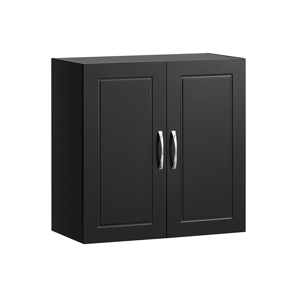 - Meuble haut 2 portes effet bois noir