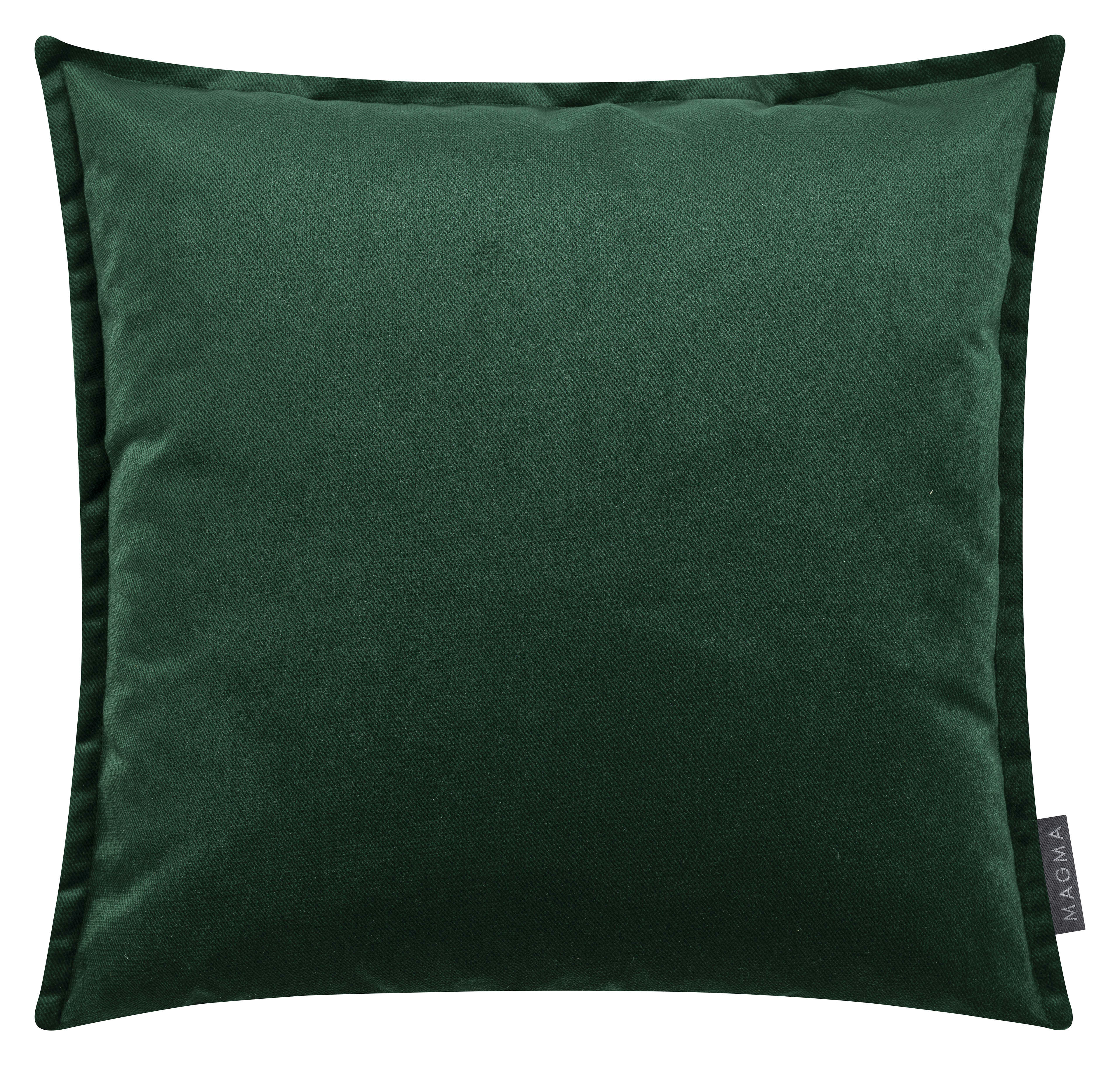 MARLA - Housses de coussin velours avec volant piqué vert 45x45-Lot de 2