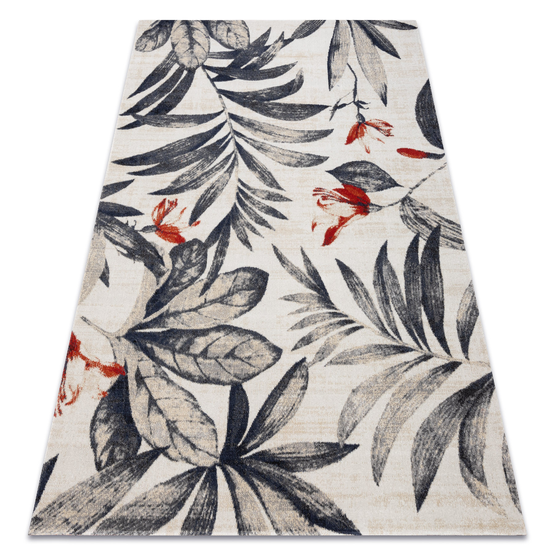 Dywan nowoczesny MUNDO E7181 liście outdoor beż / niebieski 80x150 cm