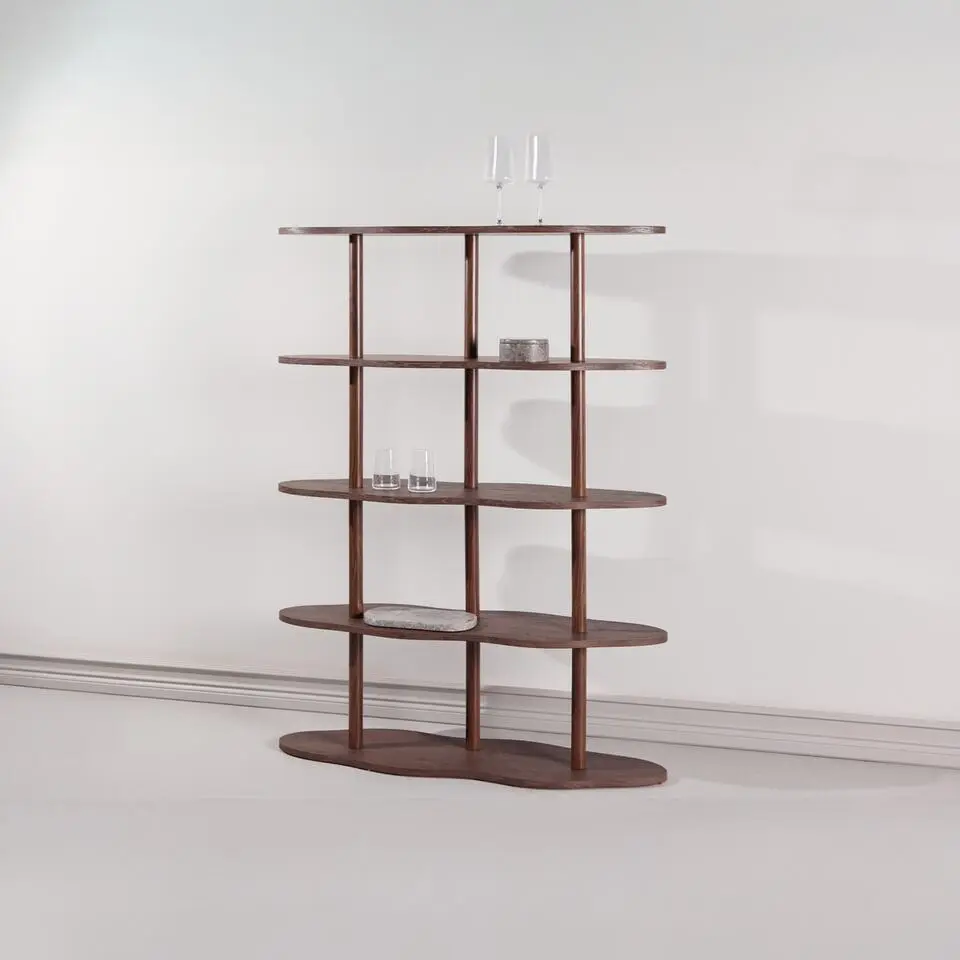 Wandkast Donkerbruin - 105x30x140cm - Moln