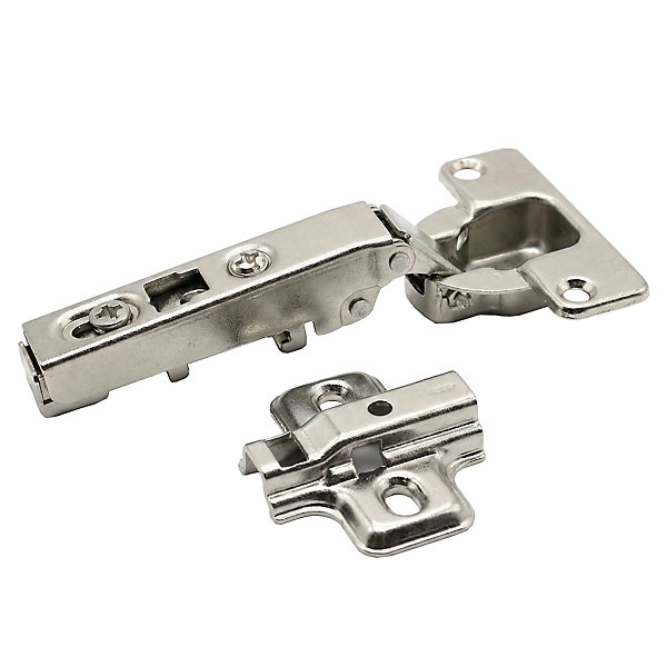 Charnière invisible clipsable acier nickelé pour porte Diall Ø35 mm 110°, lot de 2