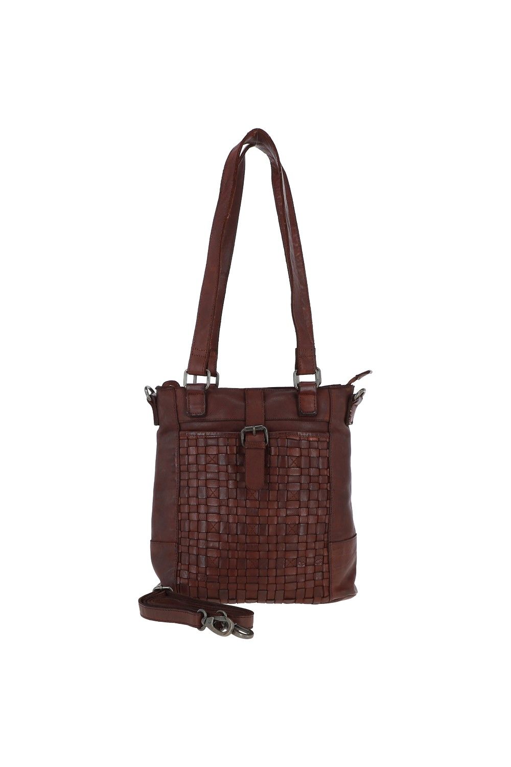 Ashwood Leather Perfezione' Vintage Woven Leather Shoulder Bag