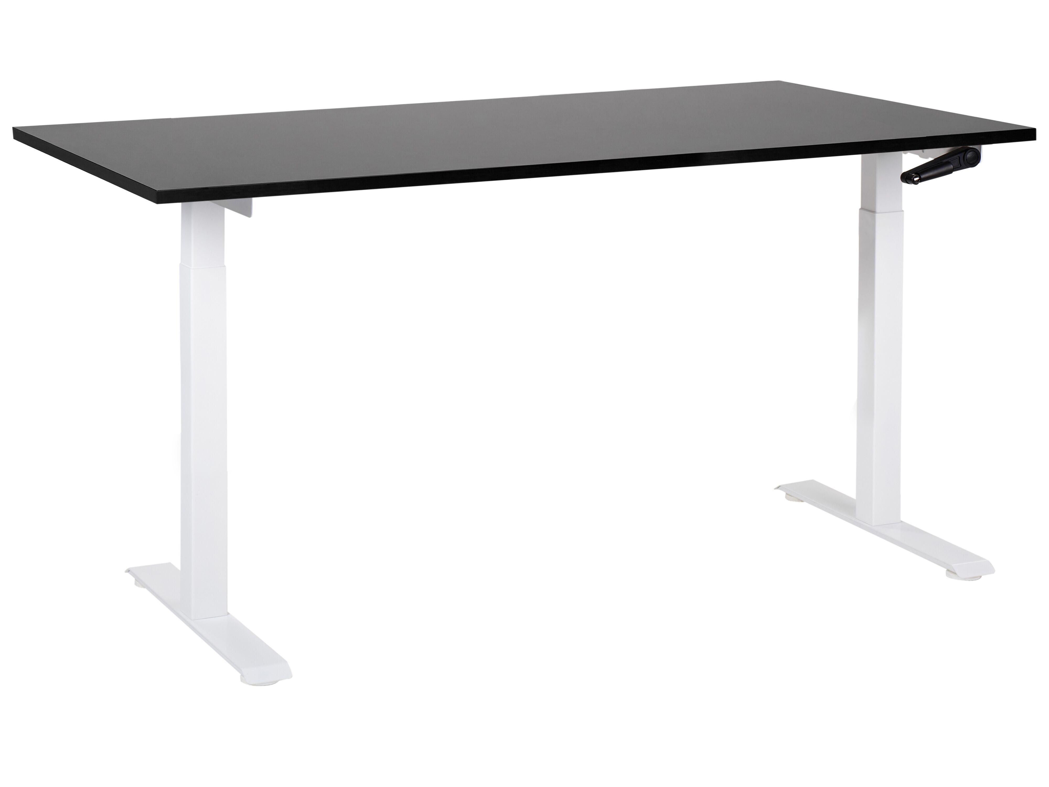 Manual Adjustable Standing Desk DESTINES Black/ White 160 cm 72 cm