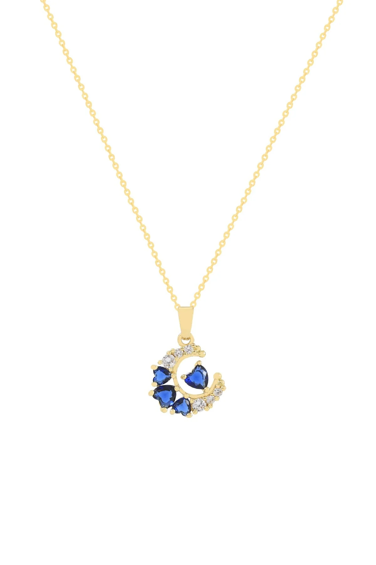 Sapphire Hearts Pendant Necklace
