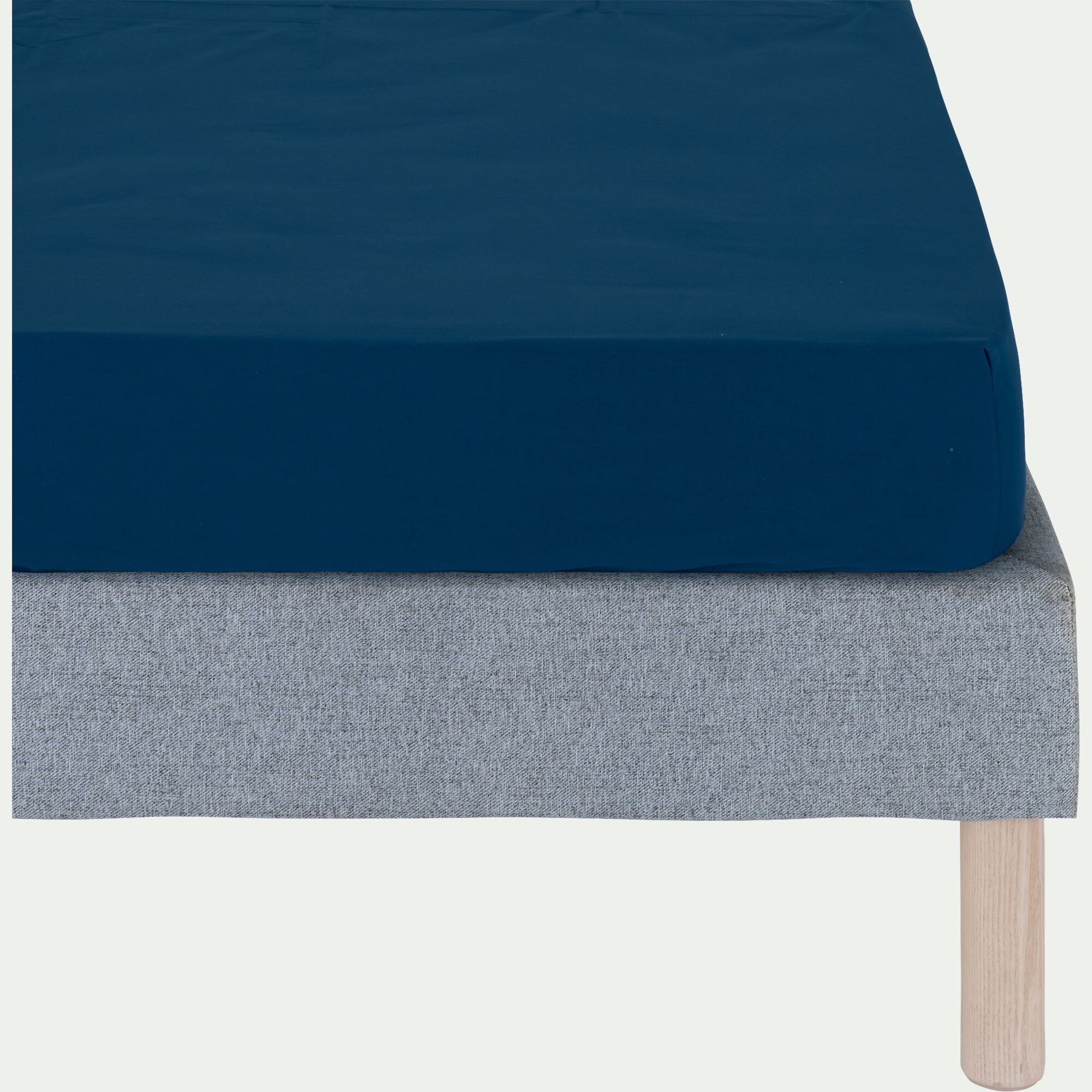 ORGANICA - Drap housse en coton bio 90x200cm b30cm - bleu abysse