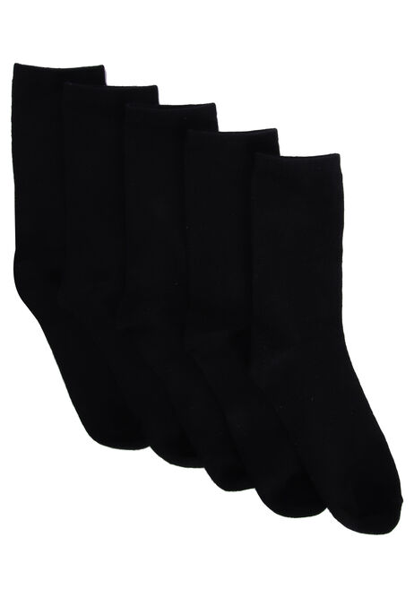 Boys 5pk Black Cotton Rich Socks
