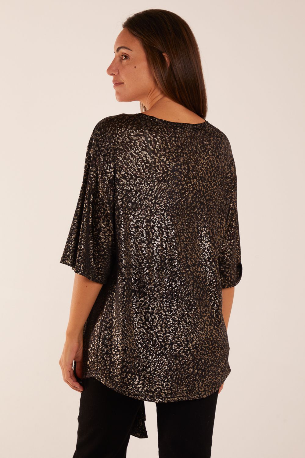Blue Vanilla Leopard V Neck Tie Front Top