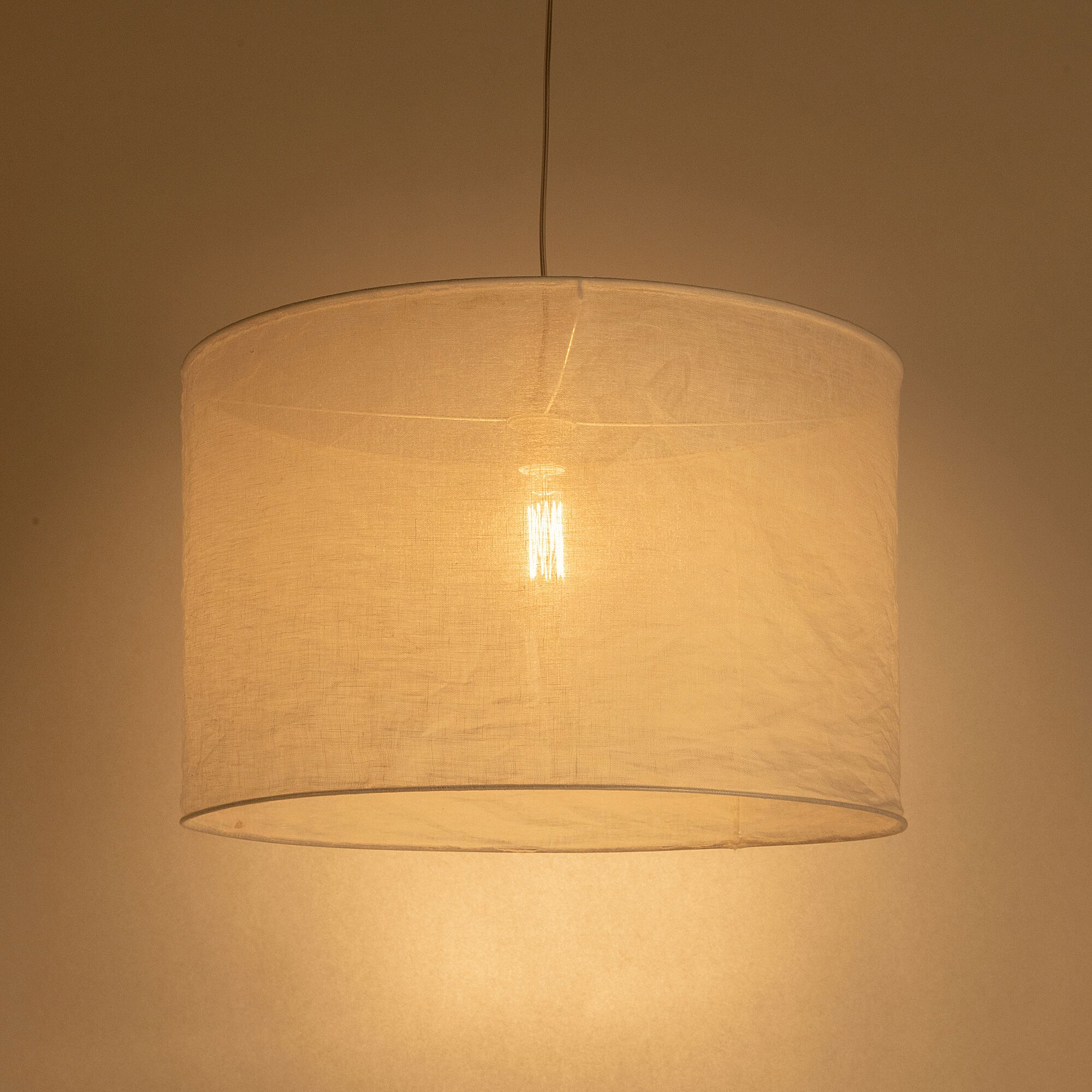 ORMES - Abat-jour cylindrique en lin D60cm - blanc