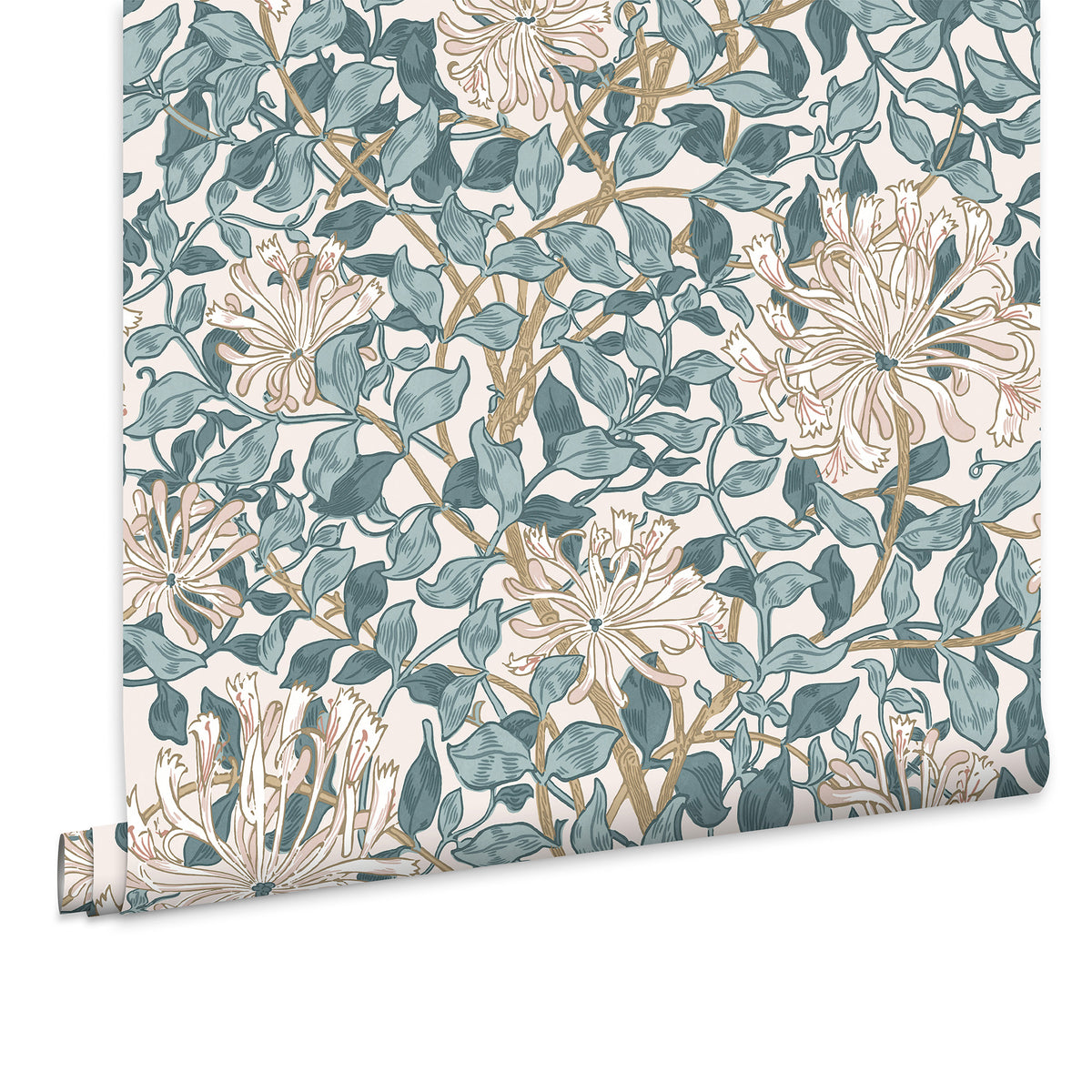 William Morris at Home Vliesbehang - Honeysuckle Dusk Blue - 1000x52