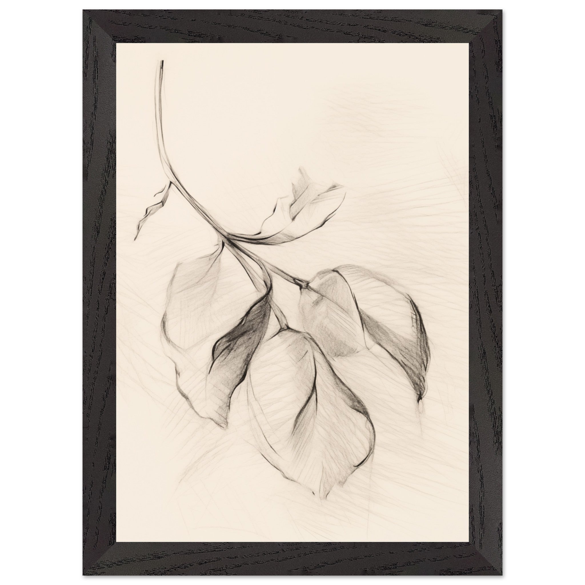 Artfulprints Poster met Lijst Botanical branch  - A4 21x29.7 cm - Zwart / Wit