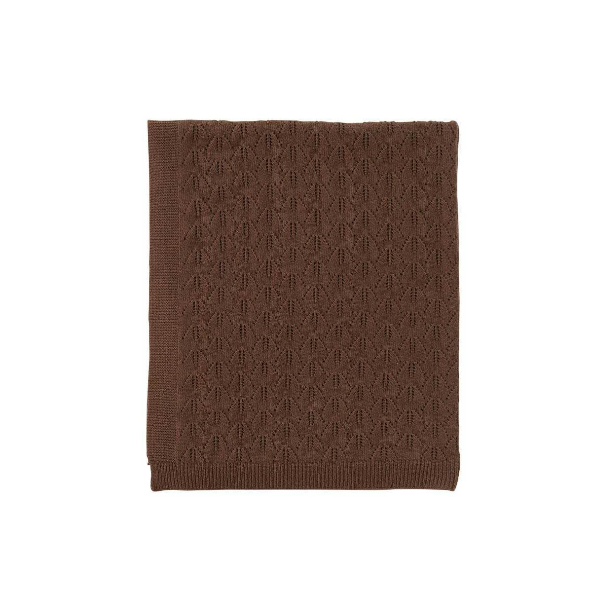 LANA - Couverture marron en laine H80x100cm