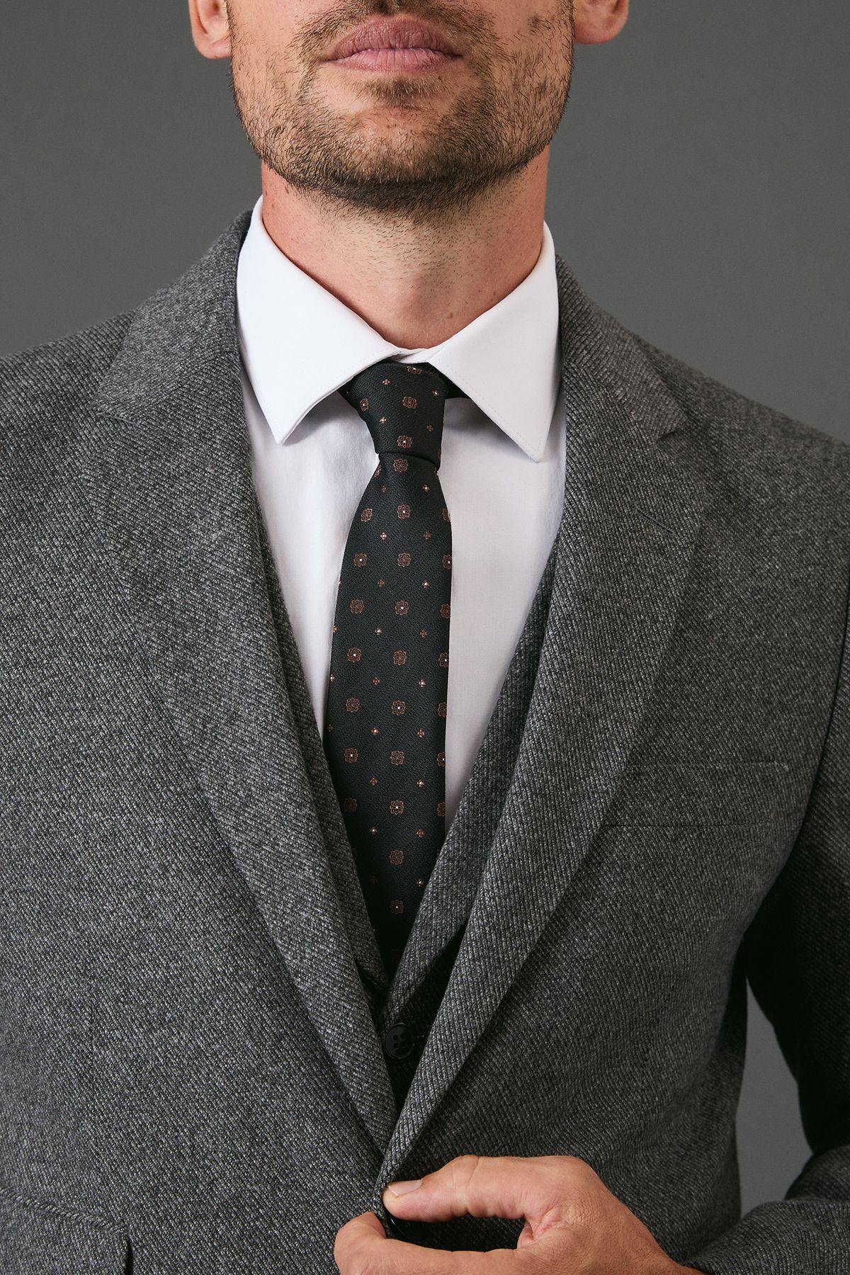 Burton Black Foulard Tie