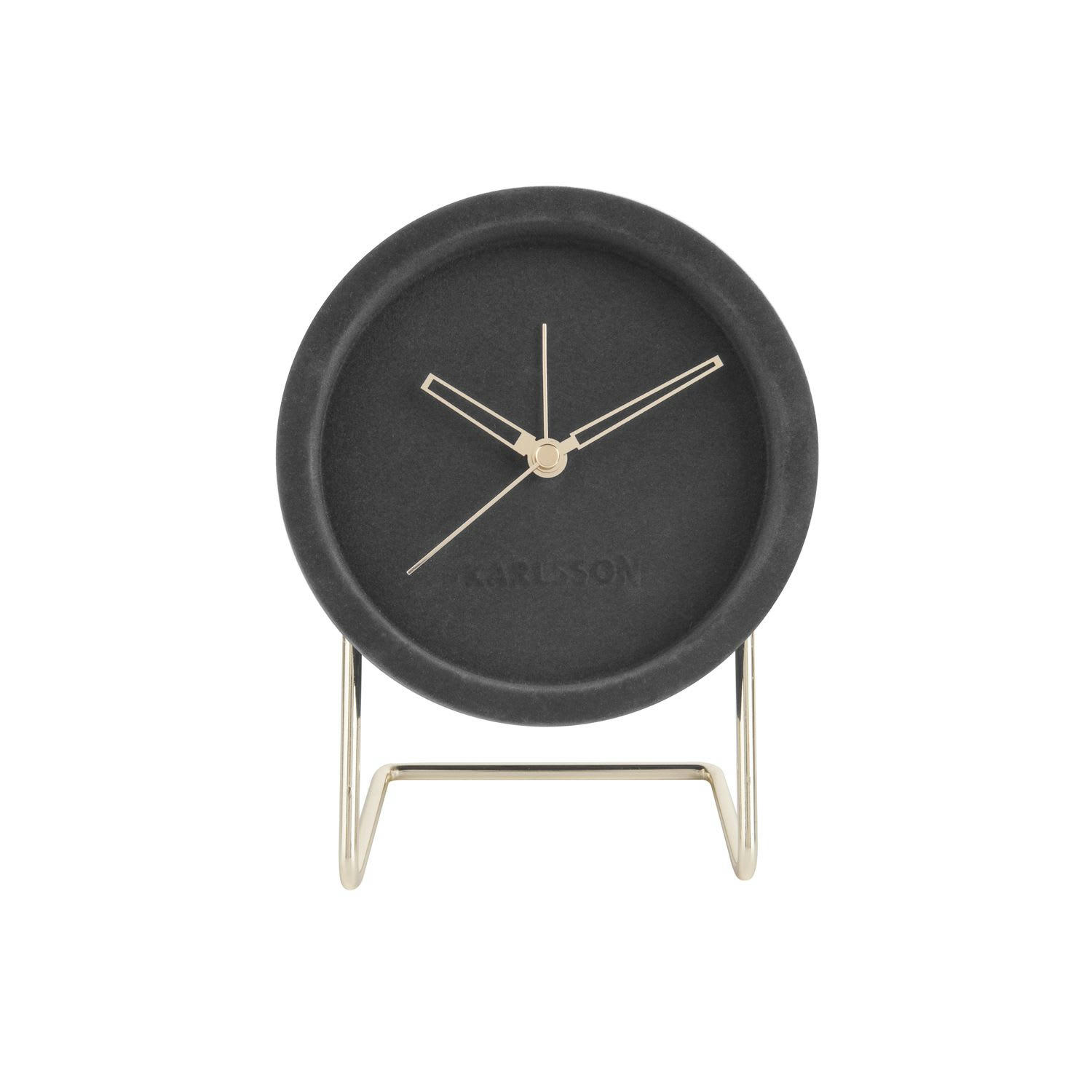 LUSH - Horloge réveil en velours diam. 14 cm gris
