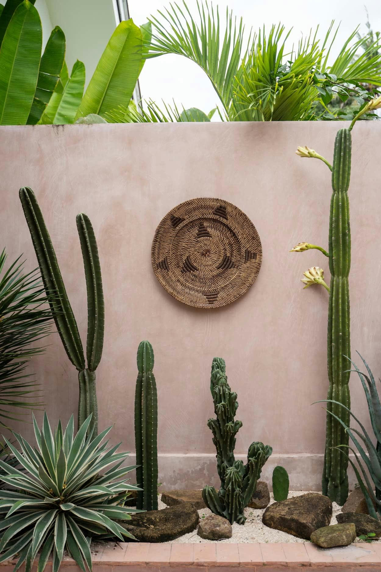 JASMINE - Décoration murale en rotin brun 40x40