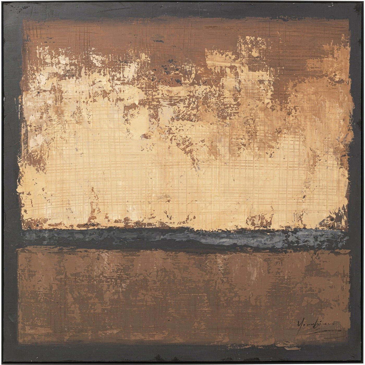 Kare Design Schilderij Silence 120x120cm bruin