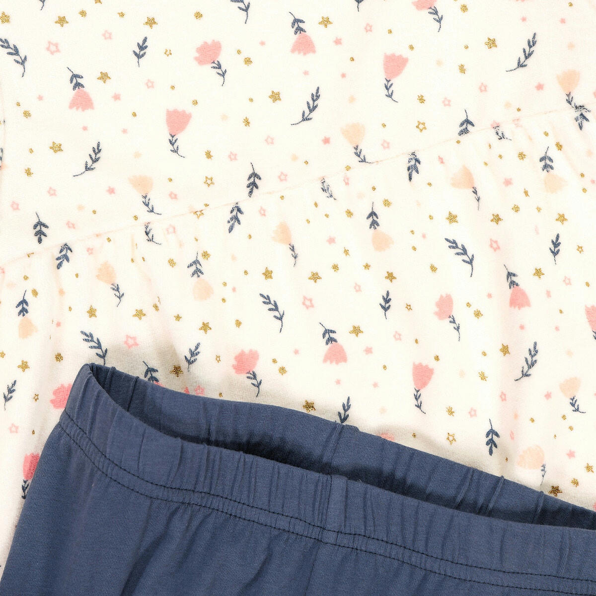 Pyjama chemise de nuit en velours imprimé fleurs