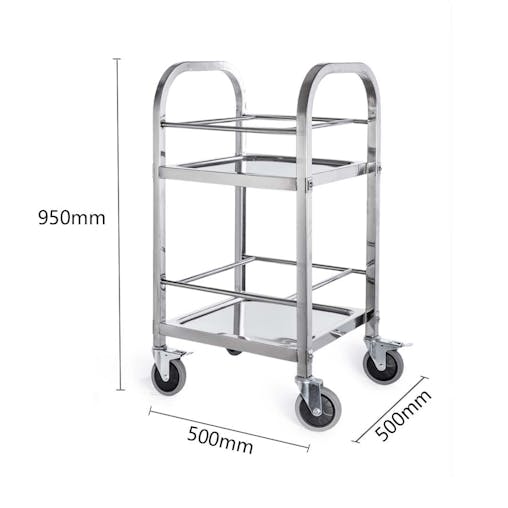 SOGA Stainless Steel Drink Wine Food Trolley Commercial Kitchen