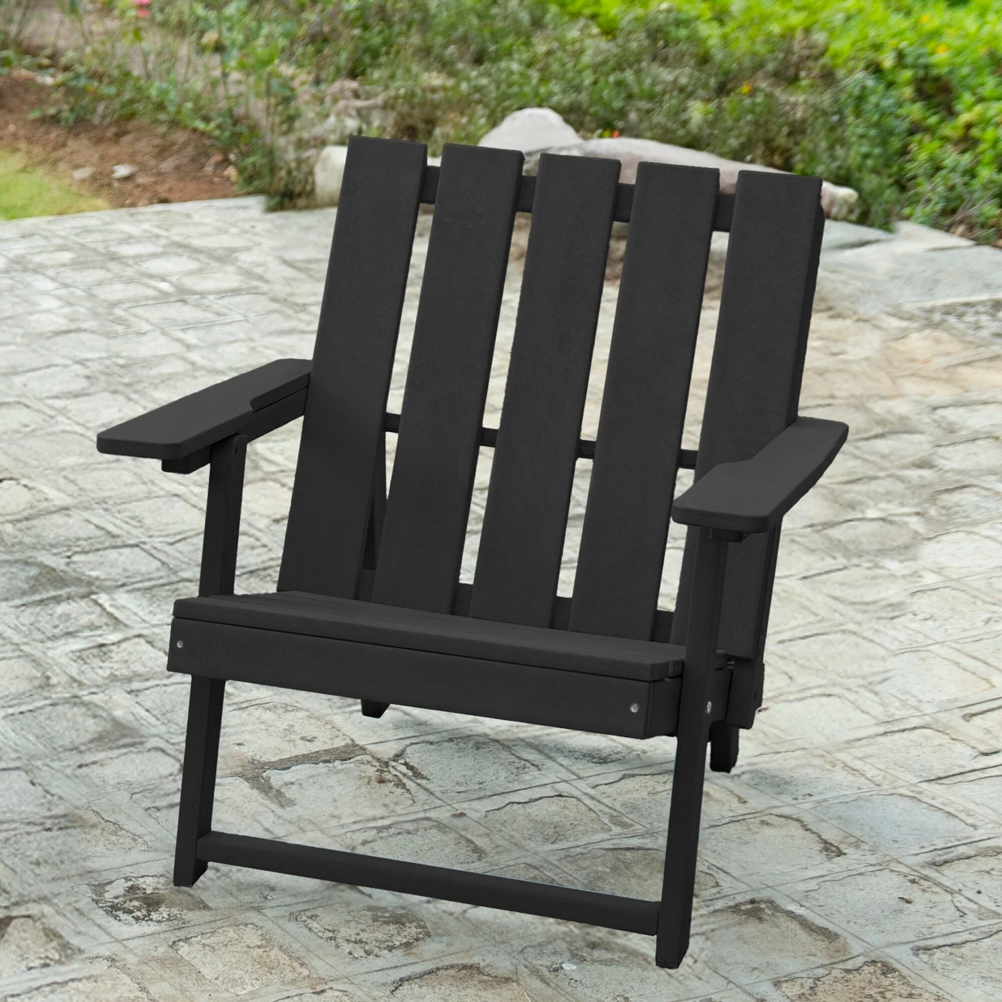 Amalfi Fully Assembled All-Weather HDPE Outdoor Folding Modern Adirondack Chair