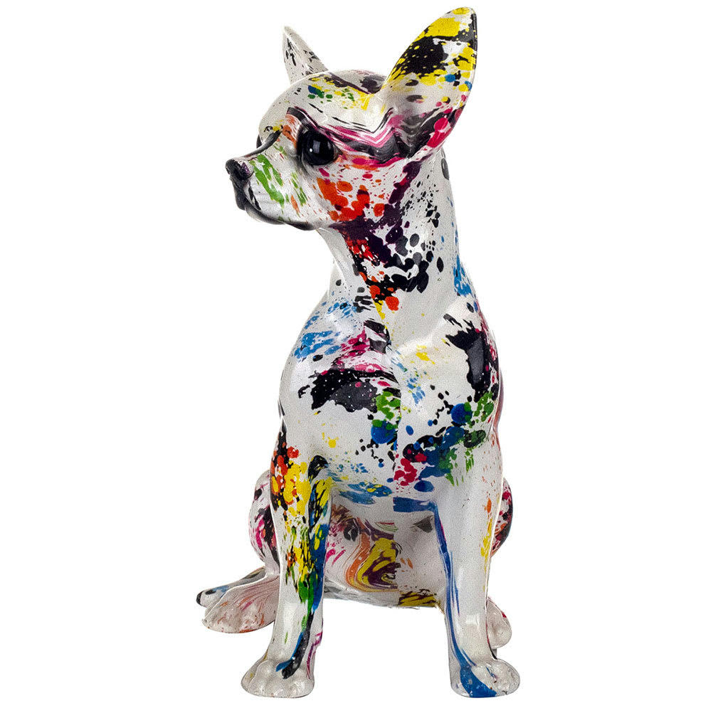 POP ART - Décoration en résine chihuahua pop art H26cm