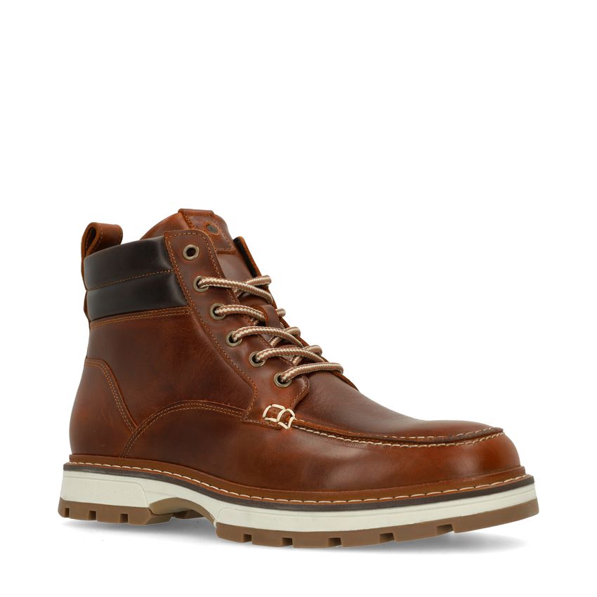 No Stress Cognac leren veterboots