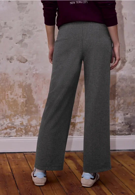 Nadelstreifen Wide Leg Hose