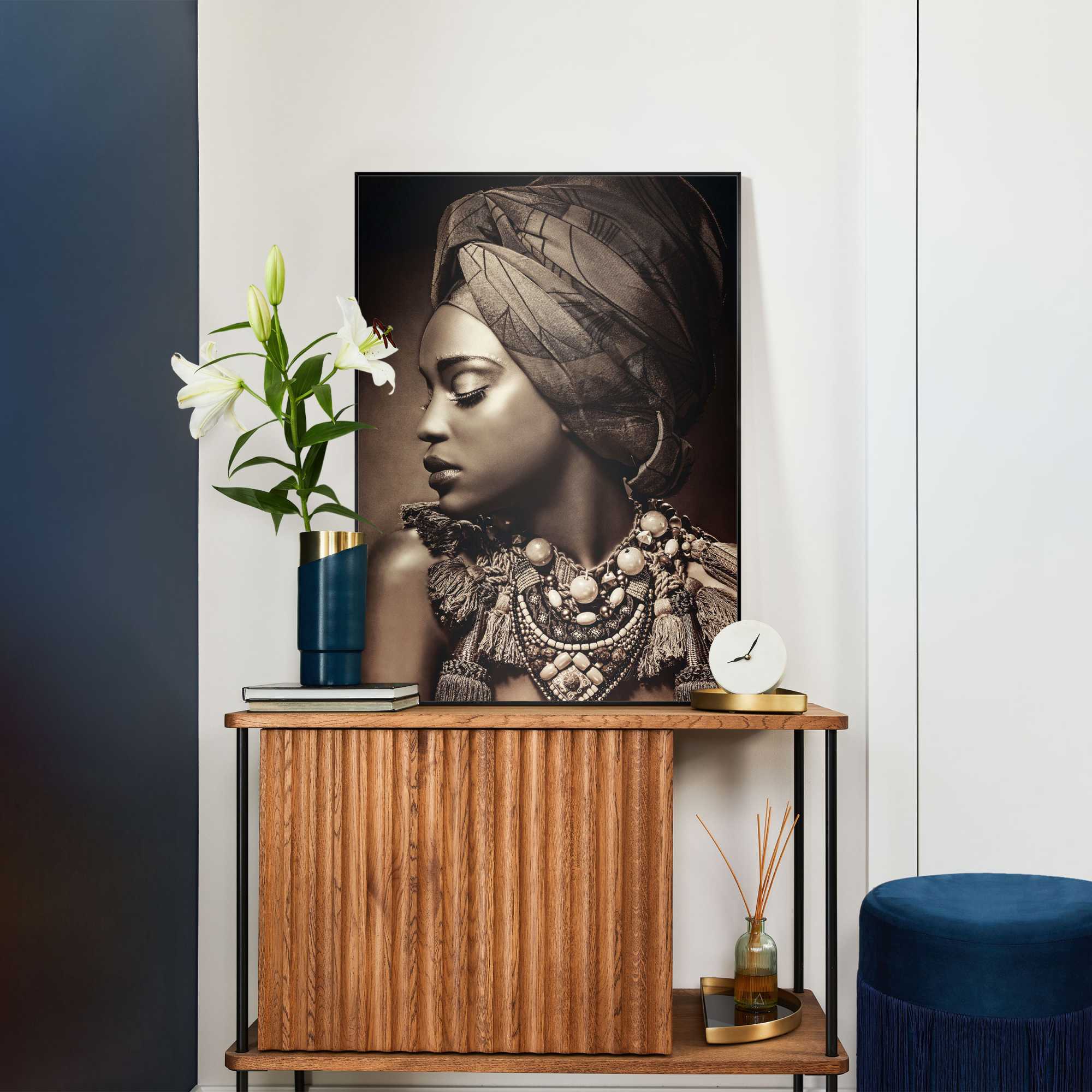 Reinders - African Beauty - Schilderij 70x50cm Zwart