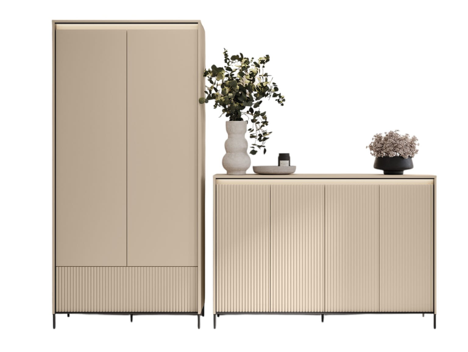 Designerski zestaw do przedpokoju z oświetleniem LED FLORES