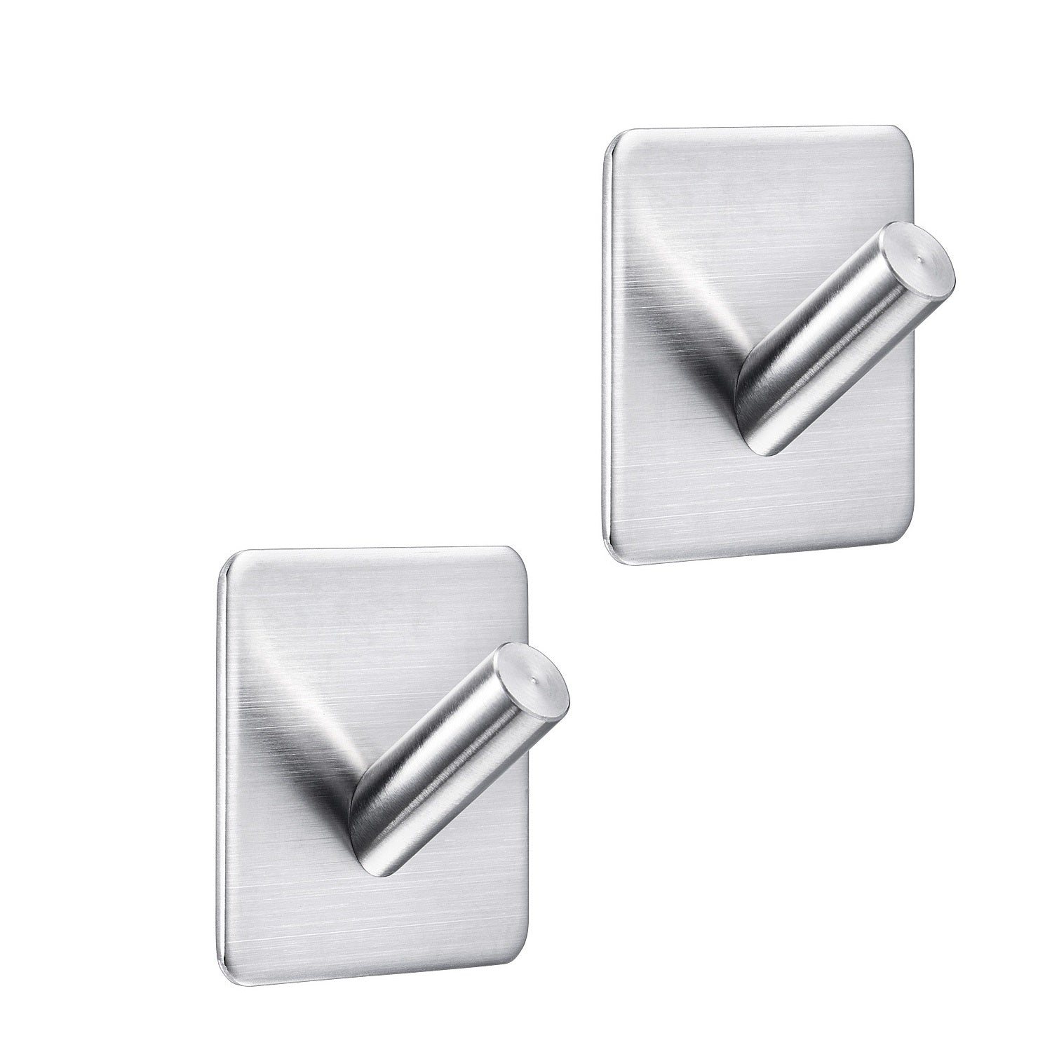 XIVADA Handdoekhaakjes Paza - Zelfklevend - Rvs - Zilver - Set van 2