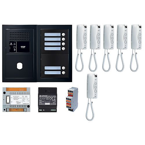 Pack audio 6 post complet noir - AIPHONE - 200449