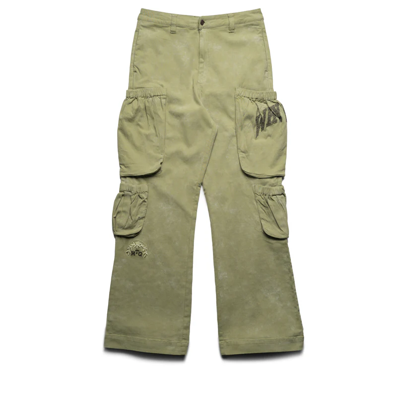Honor The Gift Twill Cargo Wide Leg Pants - Green